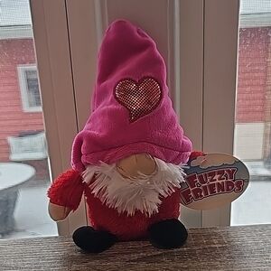Fuzzy Friends Pink Heart Gnome Plush